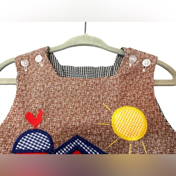 Brown Corduroy Overalls with Red Rainbow Patch - Picture 6 of 8